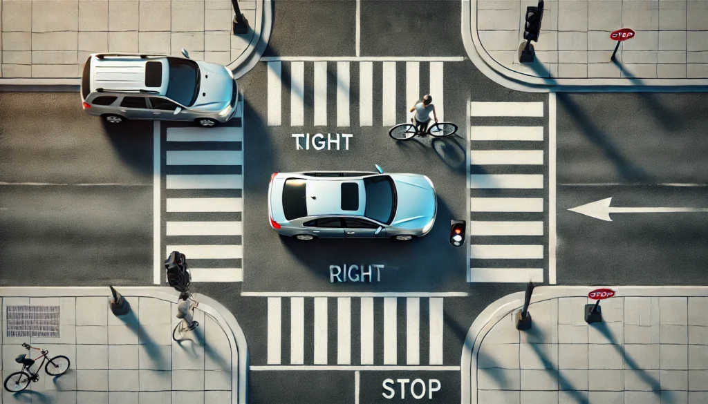 מהו העיקרון החשוב ביותר בפנייה ימינה בצומת?